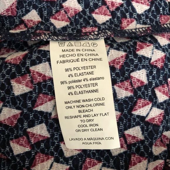 Michael Kors Tie Neck Long Sleeve Ruffle Cuff  Geometric Print Top Blouse NWT - Picture 8 of 11